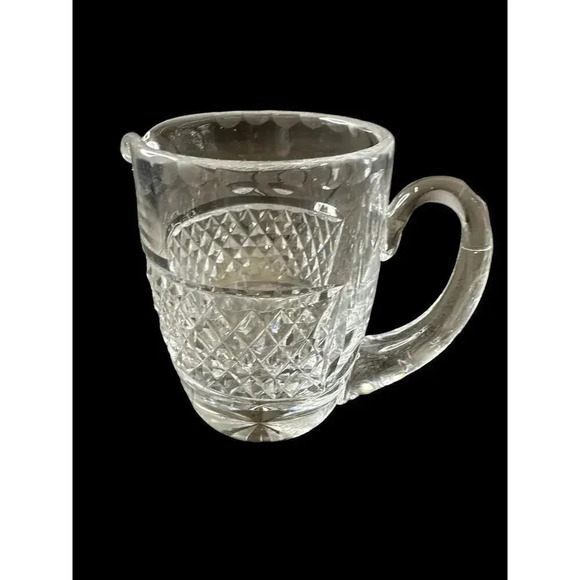 Waterford Creamer Crystal Cross Hatch & Thumbprint Colleen - Picture 3 of 6